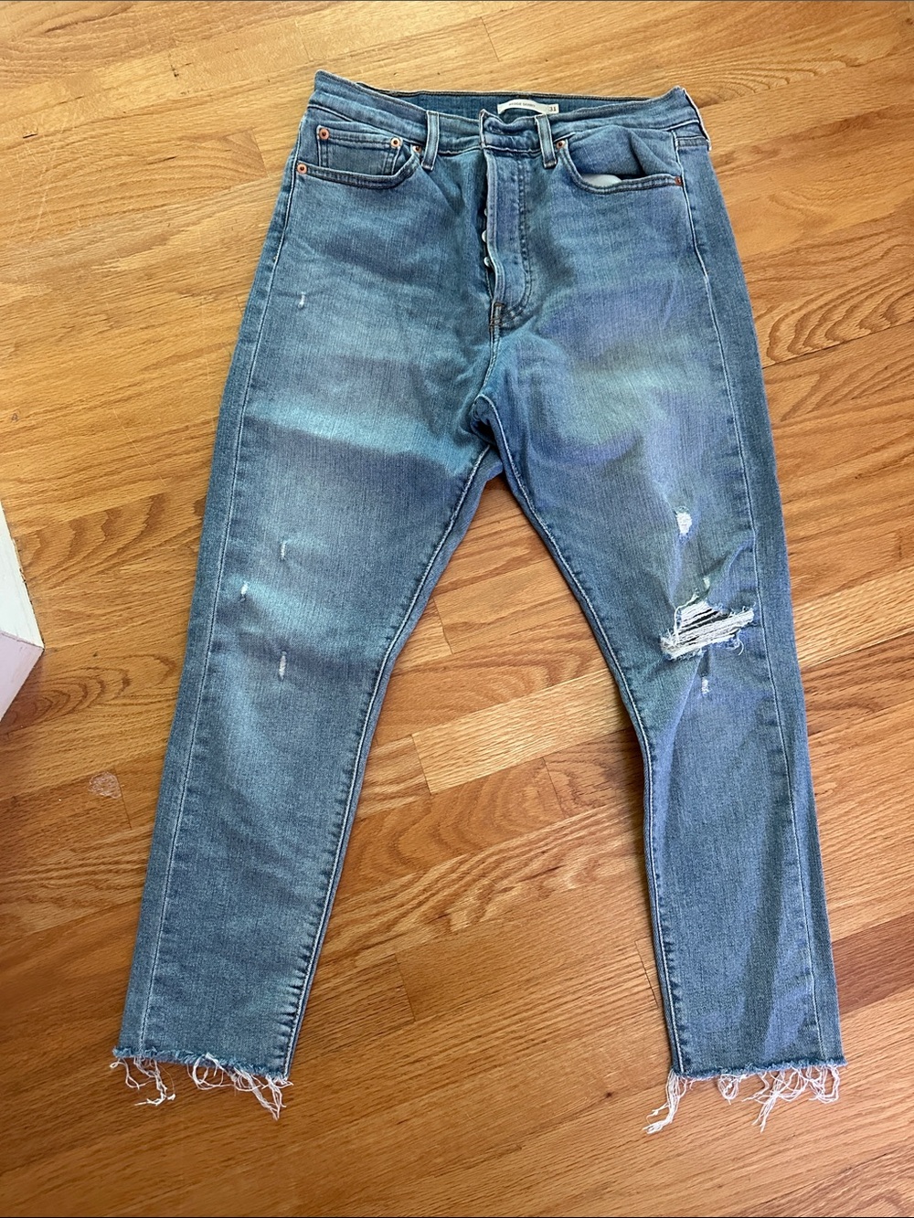 Levi's Faded Blue Slim Ripped Jeans